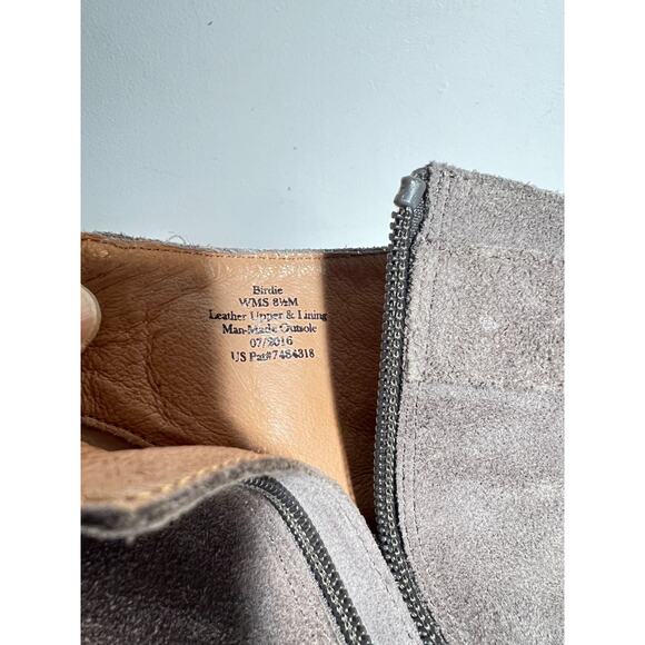 Gentle Souls Taupe Suede Birdie Hidden Wedge 1" Heel Inside Zip Buckle Boot 8.5 - Picture 7 of 7